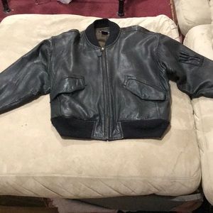 Nautica Leather Bomber Jacket